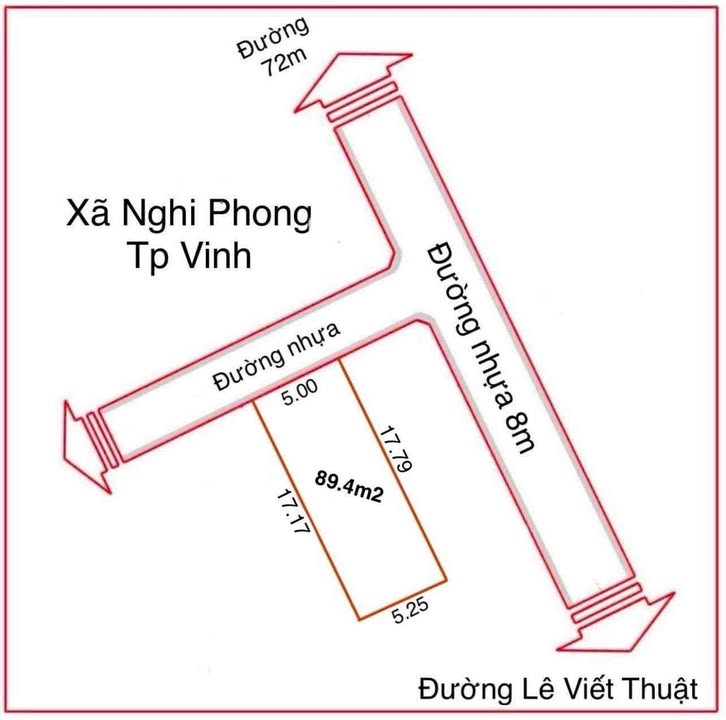 Đất nền Nghi Phong, TP Vinh 89,4m² giá chỉ 2.0x tỷ - Đầu tư sinh lời ngay!