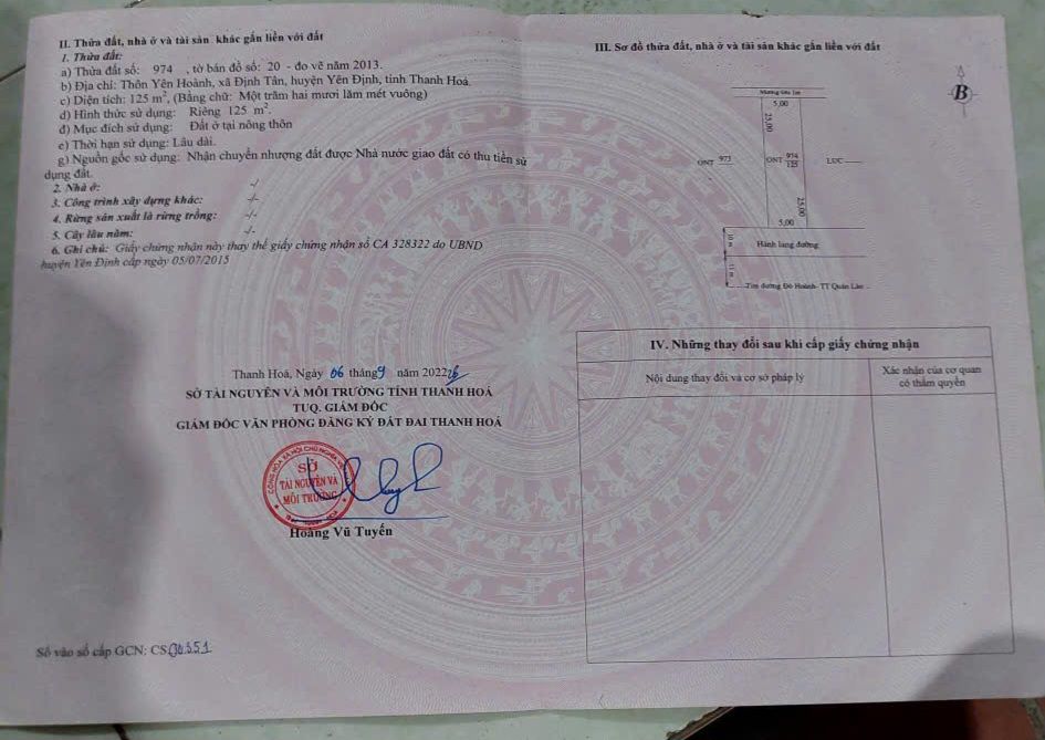 Lô đất mặt đường 42m Xã Định Tân 125m² - Cơ hội đầu tư sinh lời hấp dẫn!