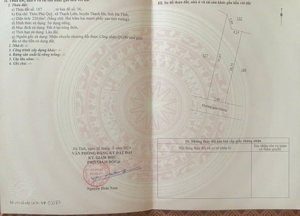 Đất Vành Đai VSIP Phú Quý, Thạch Liên 220,6m² - Đầu tư sinh lời nhanh chóng!