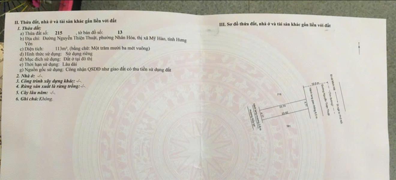 Đất nền KĐT Hòa Phát 113m² giá thỏa thuận - Cơ hội đầu tư hấp dẫn!