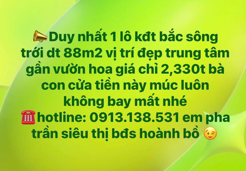 Đất nền KĐT Bắc Sông Trới Hạ Long 88m² giá 2.33 tỷ - Vị trí đẹp, cơ hội đầu tư lý tưởng!