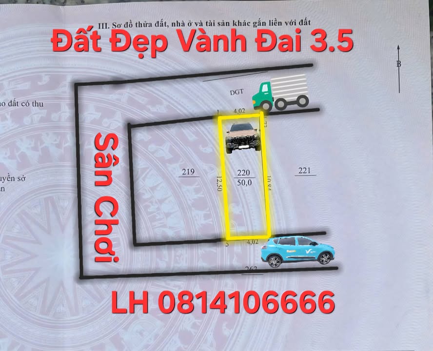 Đất đẹp Vành Đai 3.5, Di Trạch, Hoài Đức 50m² - Sổ đỏ chính chủ, giá thương lượng!