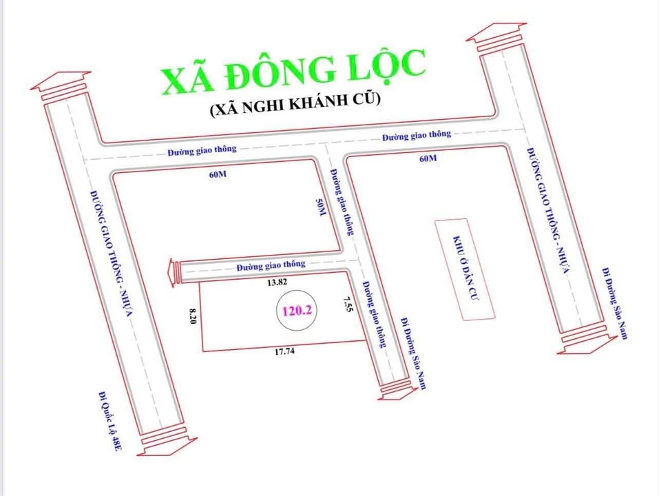 Đất nền Khánh Hợp Nghi Lộc 120m² giá 1.4 tỷ - Sổ đỏ đầy đủ, tiện ích xung quanh phong phú!