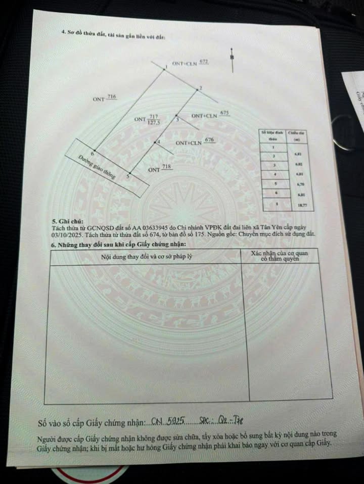 Đất thổ cư đẹp tại Cao Xá, Huyện Tân Yên, 127m² giá chỉ 7.x tỷ - Đầu tư sinh lời!