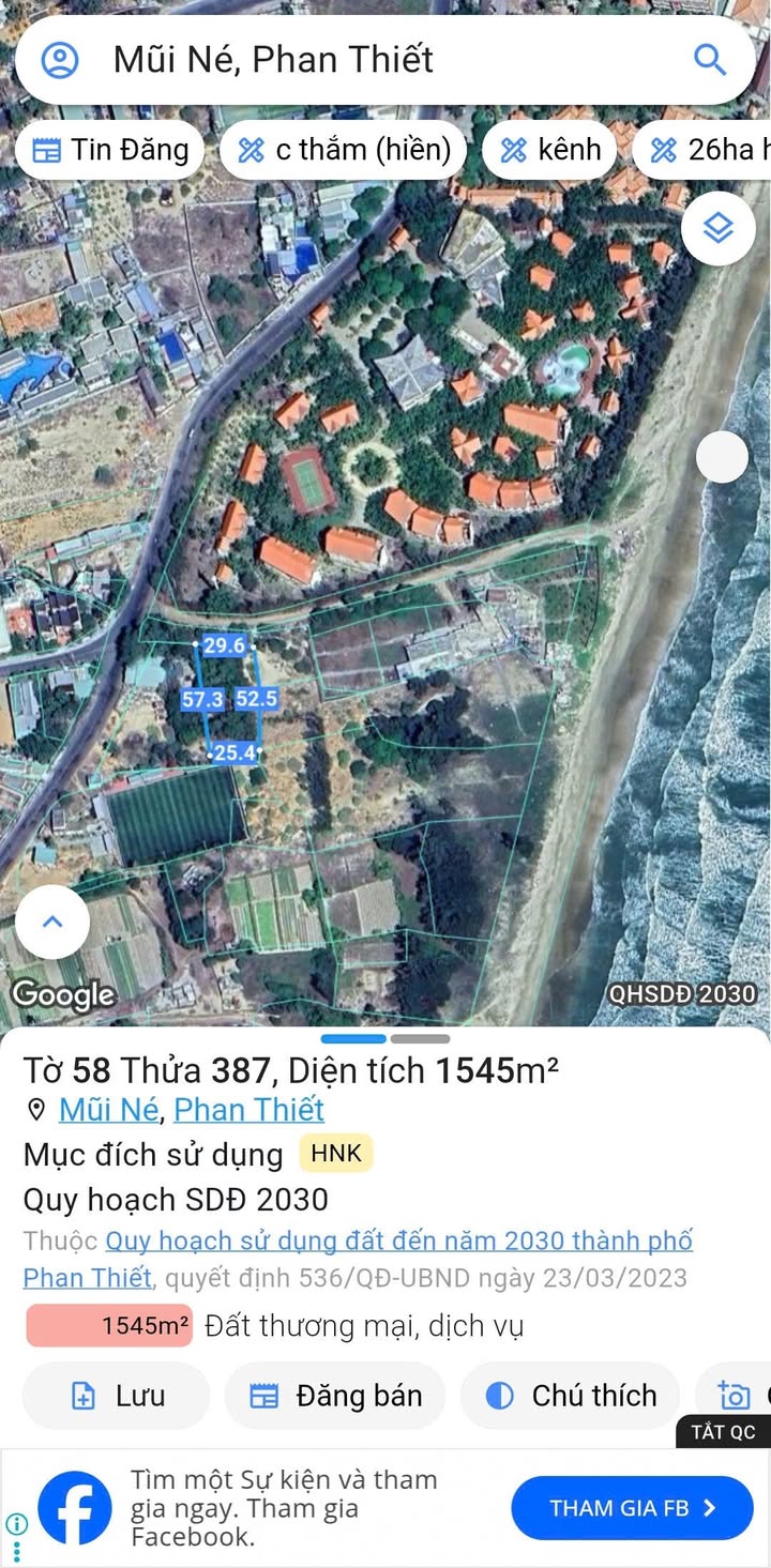 Đất mặt tiền đường Chế Lan Viên Mũi Né 1.700m² giá chỉ 25.5 tỷ - Cơ hội đầu tư tuyệt vời!