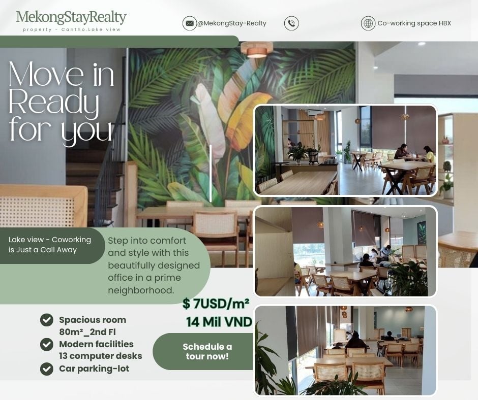 Văn phòng cho thuê tại hồ Búng Xáng, Cần Thơ 80m² chỉ 14 triệu - Không gian làm việc lý tưởng!