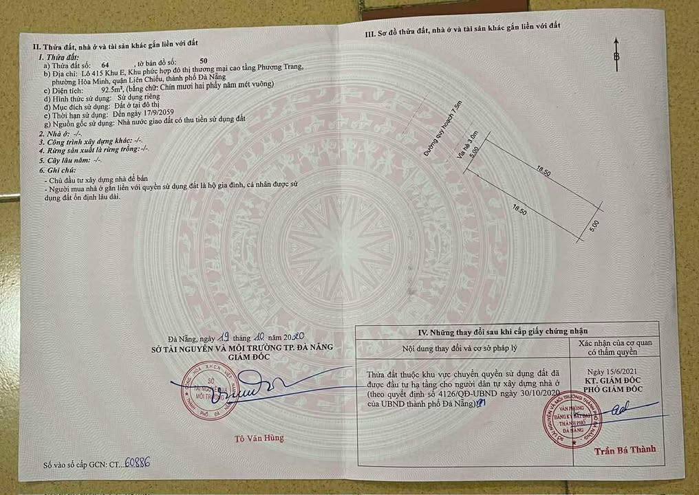 Townhouse Hoà Phú 20, Quận Liên Chiểu 92,5m² giá 7,45 tỷ - Siêu phẩm view Công Viên!