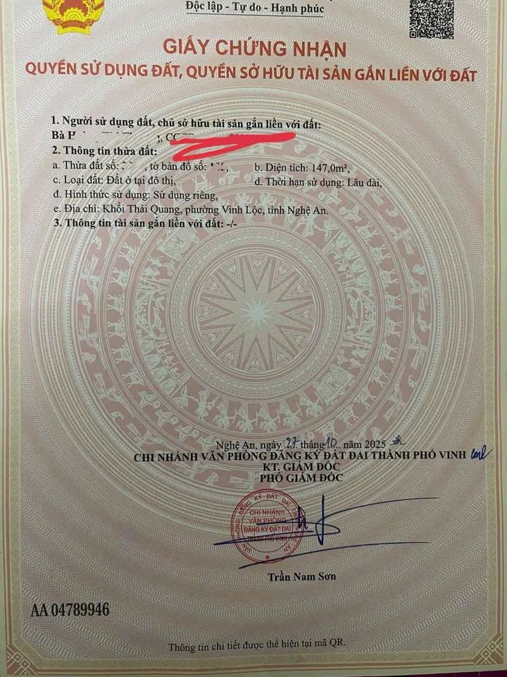 Đất Thổ Cư Nghi Thái 147m² giá 2.7 tỷ - Vị trí đắc địa, dân cư đông đúc!