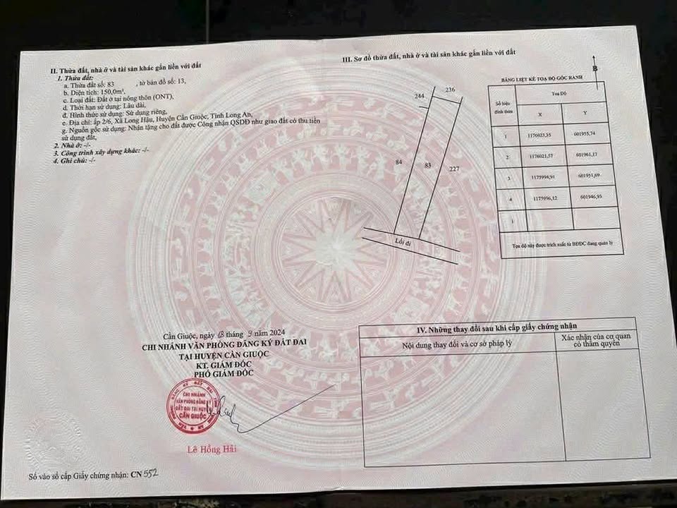 Đất thổ cư Long Hậu 150m² giá 669 triệu - Sổ hồng chính chủ, thương lượng ngay!