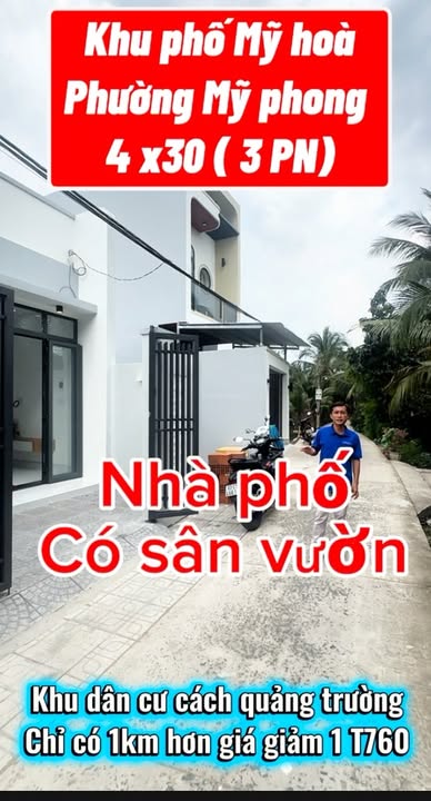 Nhà phố 120m² tại Khu phố Mỹ Hoà, Đồng Tháp - Giá chỉ 1.76 tỷ, sẵn sàng vào ở ngay!