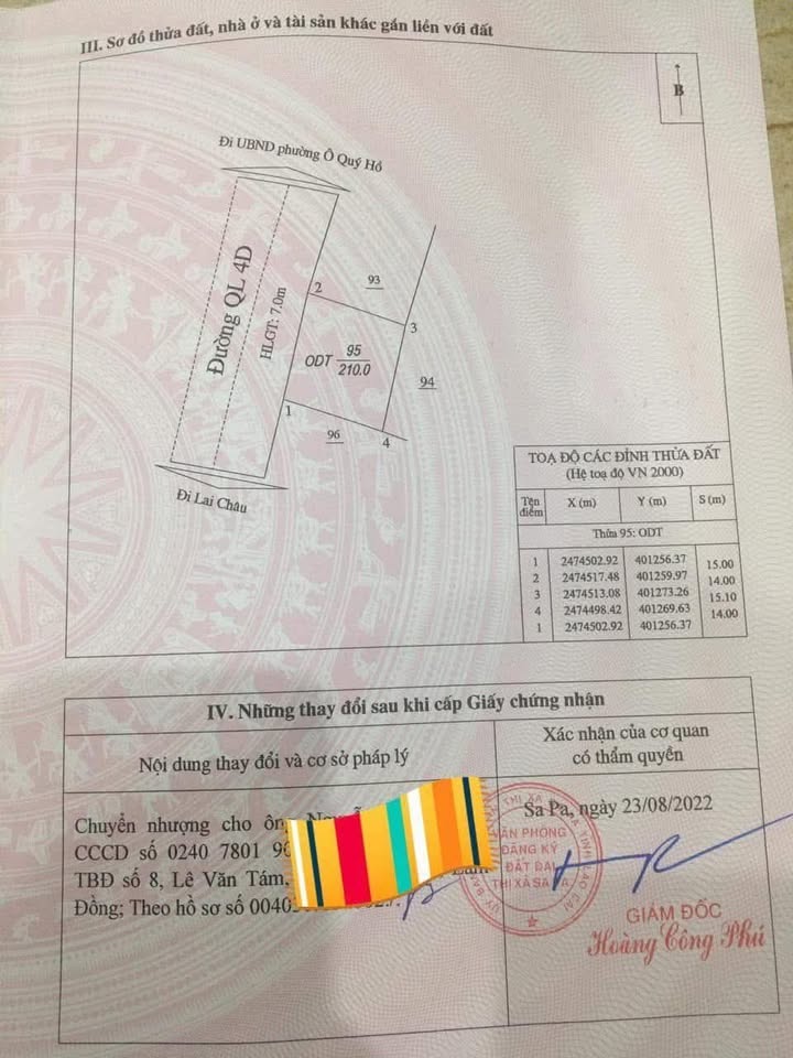 Đất thổ cư Ô Quý Hồ, Sa Pa 210m² giá chỉ 5 tỷ - Cơ hội đầu tư tuyệt vời!