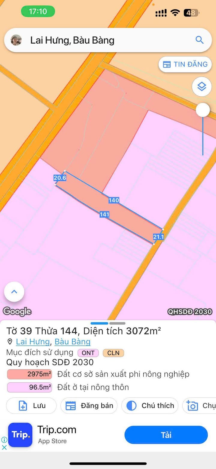 Đất nền xã Lai Hưng, huyện Bàu Bàng 2300m² giá 4 tỷ - Đầu tư sinh lời ngay!