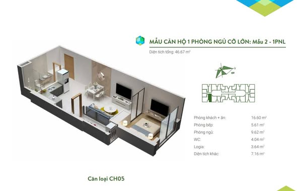 Căn hộ sân vườn tầng 1 Green Bay Garden Hạ Long 46.66m² giá 2.x tỷ - Kinh doanh thuận lợi!