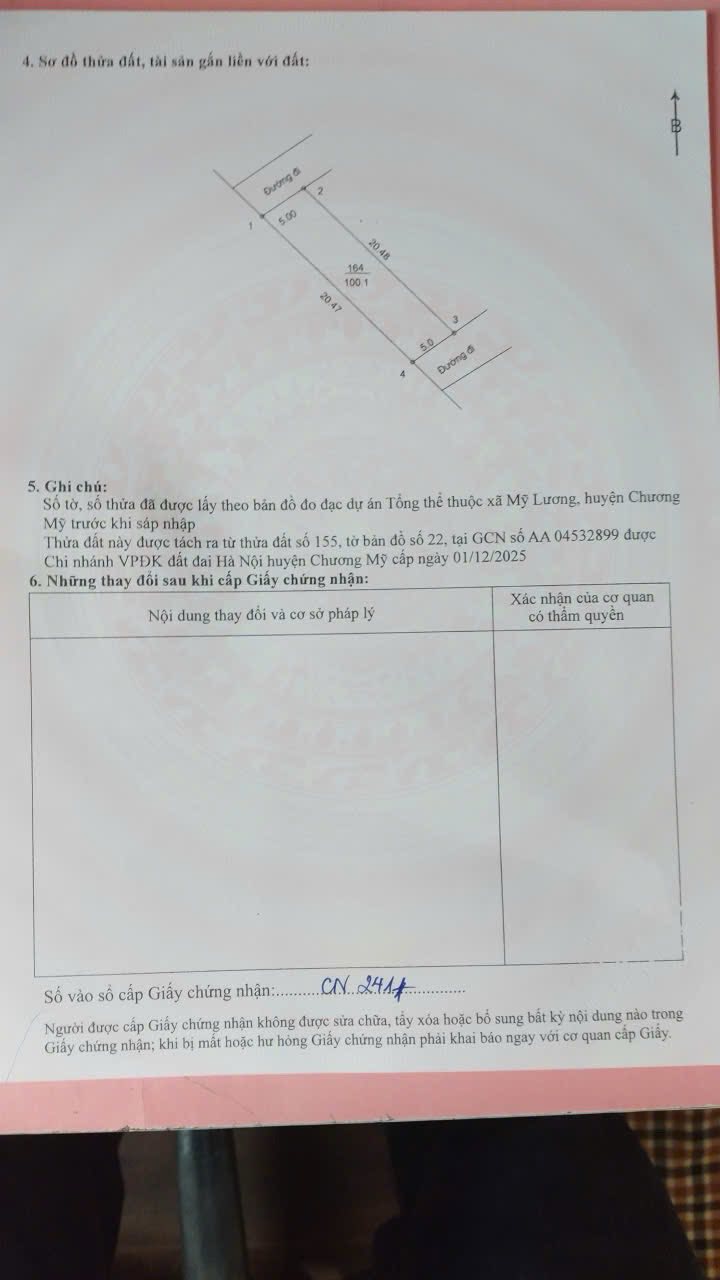 Đất phân lô 100m² xã Mỹ Lương Chương Mỹ chỉ 1 tỷ - Cơ hội đầu tư hấp dẫn!