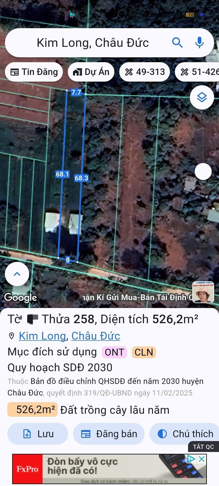 Đất nền Kim Long 500m² giá 1 tỷ - Đường bê tông khu dân cư