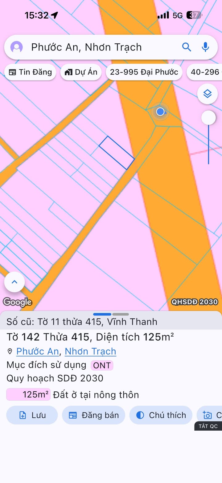 Đất nền Vĩnh Thanh, Nhơn Trạch 125m² giá 2.2 tỷ - Đường 25C rộng rãi, thuận lợi!