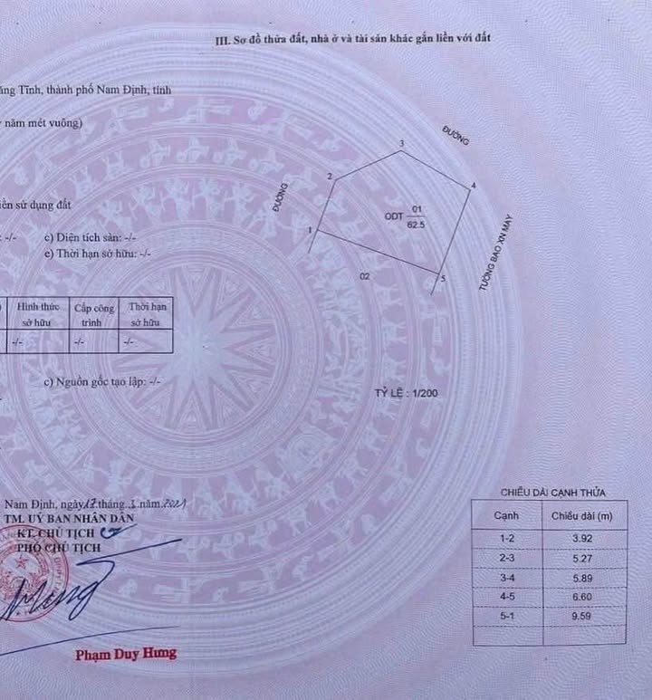 Đất nền Nguyễn Văn Trỗi, TP Nam Định 62.5m² giá 4.xxx tỷ - Sổ đỏ chính chủ, vị trí đẹp!