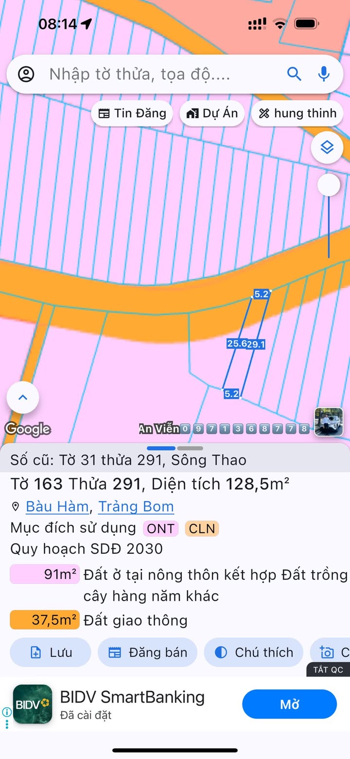 Đất thổ cư 128,5m² mặt tiền đường nhựa xã Sông Thao - Giá chỉ 800 triệu