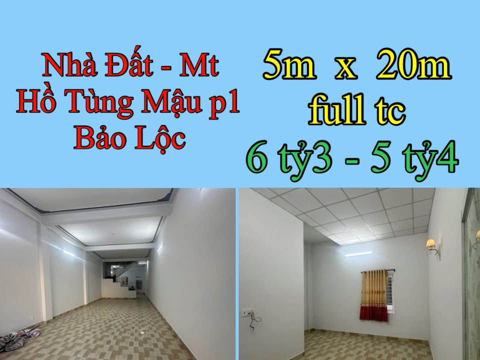 Nhà riêng Bảo Lộc 100m² giá 6.3 tỷ - Mặt tiền đường Hồ Tùng Mậu!