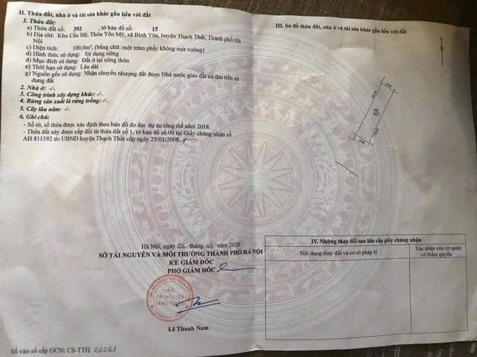 Đất thổ cư Yên Mỹ 100m² giá 4 tỷ - Đầu tư sinh lời tuyệt vời!