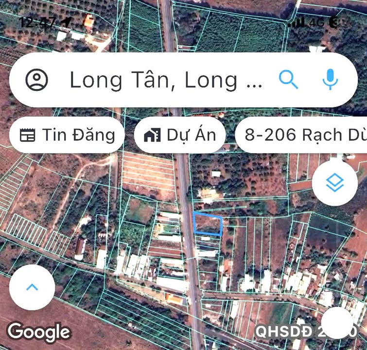 Đất nền Long Tân Đất Đỏ 855,7m² giá 4.2 tỷ - Đường nhựa 10m, hướng Tây Bắc!