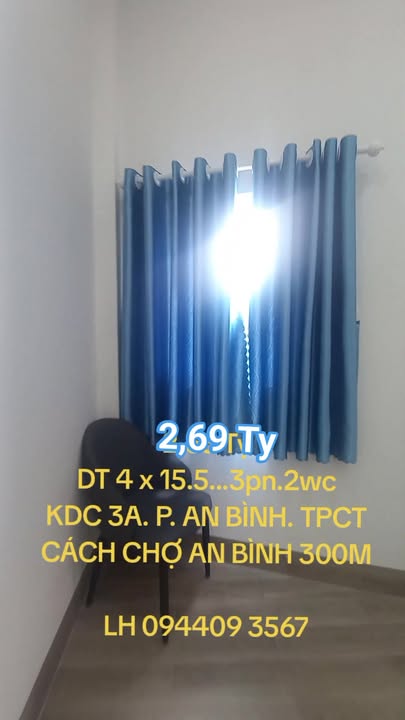 Nhà mới xây tại KDC 3A Đường G1, Phường An Bình, Cần Thơ 61.5m² - Giảm ngay 100 triệu!