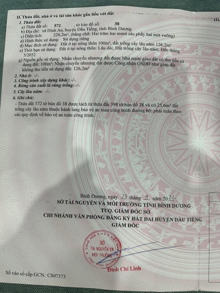 Bán đất 225m² tại KDL CHAMPA, Dầu Tiếng - Giá chỉ 390 triệu!