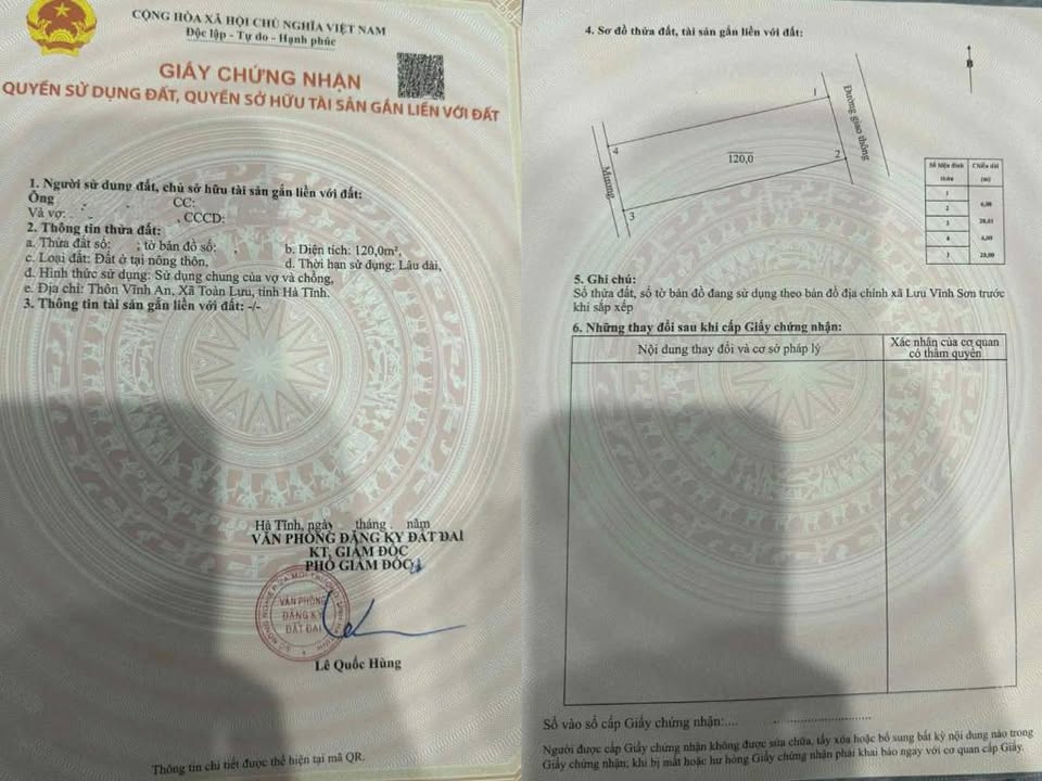 Đất Vĩnh An, Huyện Can Lộc, 120m² giá 1.9 tỷ - Đường rộng 12m thông thoáng!