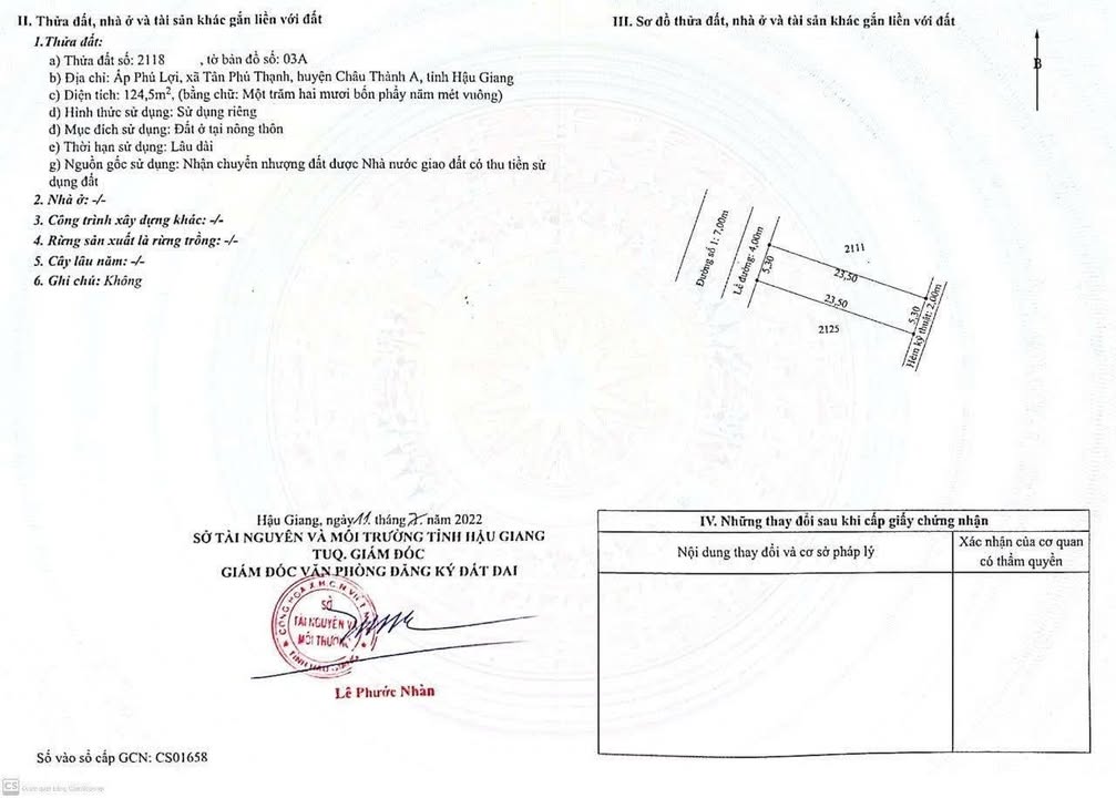 Đất nền KDC Tân Phú Thạnh 12455m² giá 1.1 tỷ - Cơ hội đầu tư sinh lời!