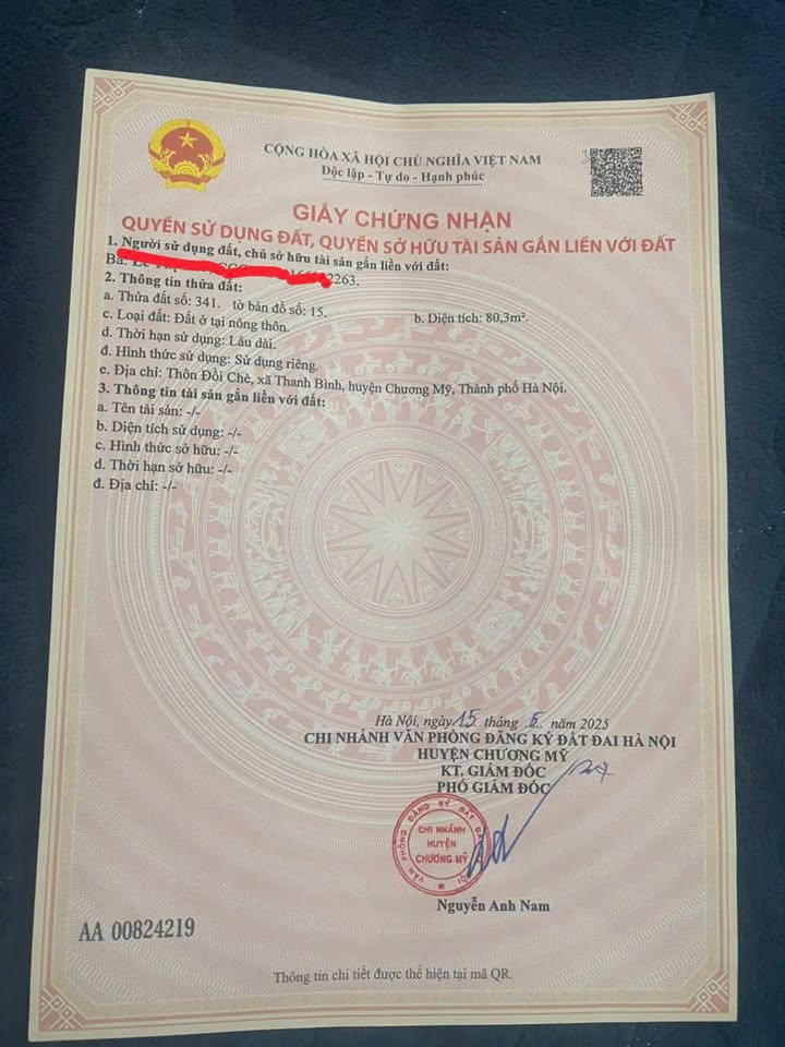 Lô đất Đồi chè, Thanh Bình, Chương Mỹ 80m² giá 3 tỷ - Vị trí đẹp, đường rộng thoáng!