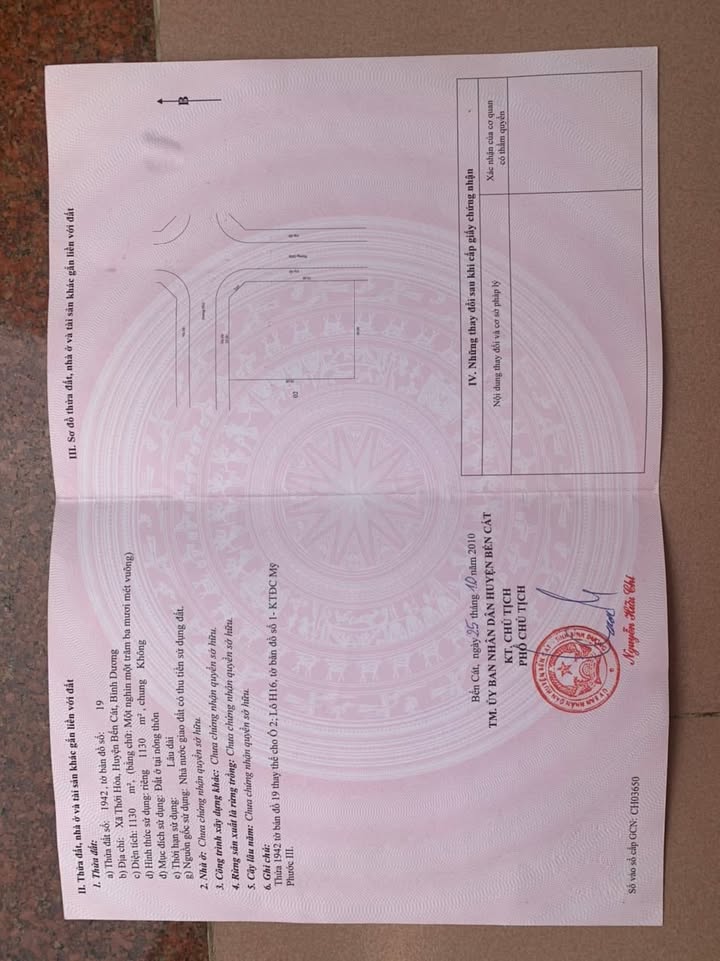 Đất nền Phường Thới Hòa, Bến Cát 1130m² giá 16.95 tỷ - Cơ hội đầu tư vàng!