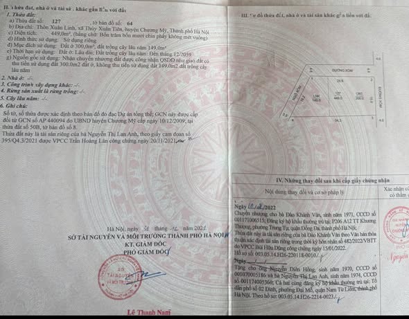 Đất nền thổ cư 449m² Thôn Xuân Linh, Chương Mỹ, Hà Nội - Đầu tư sinh lời ngay!