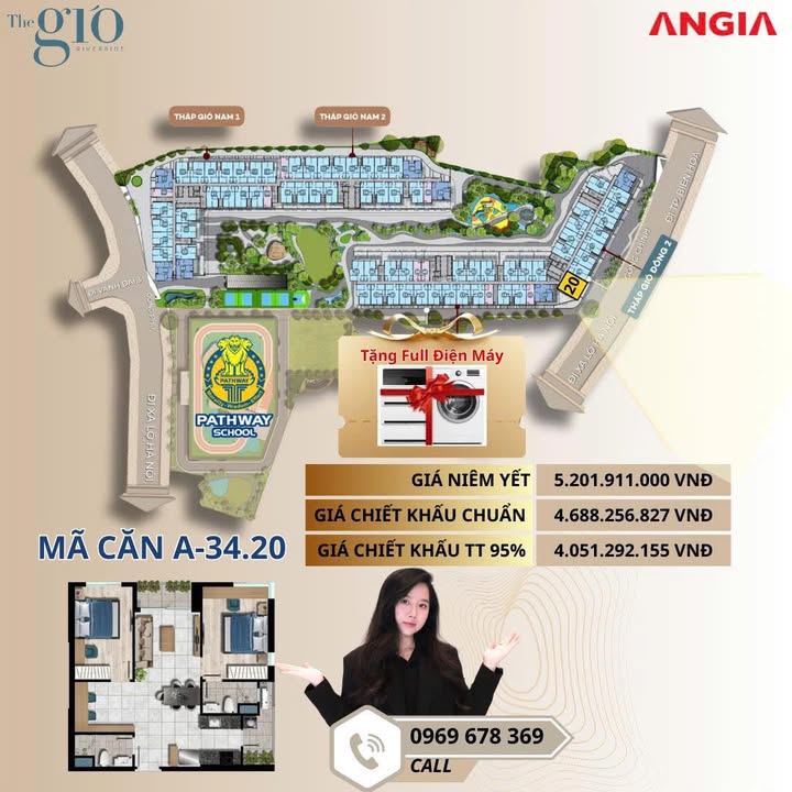 Căn hộ The Gió Riverside Dĩ An 75m² giá thỏa thuận - View sông Đồng Nai tuyệt đẹp!