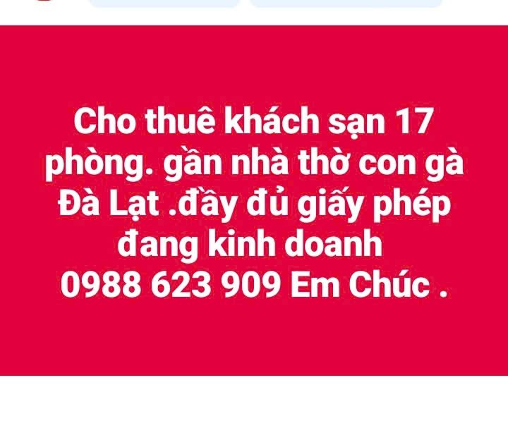 Cho thuê khách sạn 17 phòng Đà Lạt - Tiềm năng kinh doanh ổn định!