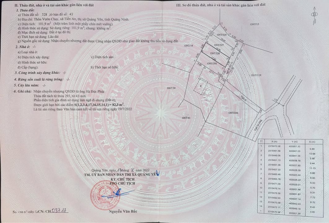 Đất vườn chay Tiền An Quảng Yên 101,9m² giá 900 triệu - Sổ đỏ chính chủ!