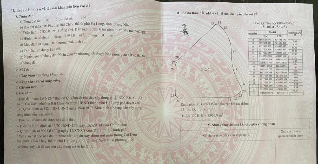 Đất nền Bãi Cháy Hạ Long 7956m² giá chỉ từ 100 triệu/m² - Siêu vị trí đắc địa!