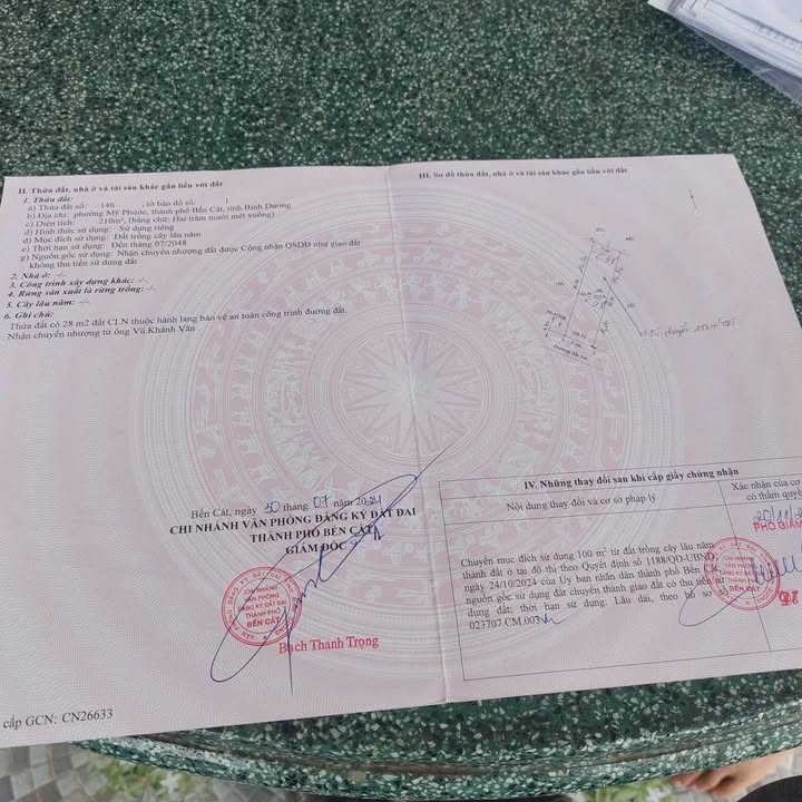 Đất thổ cư 210m² tại Mỹ Phước, Bến Cát chỉ 1.1 tỷ - Cơ hội đầu tư tuyệt vời!