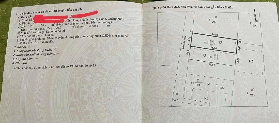 Đất tặng nhà cấp 4 tại khu 1 Ba Lan, Hạ Long 70m² chỉ 2 tỷ - Cơ hội đầu tư tuyệt vời!