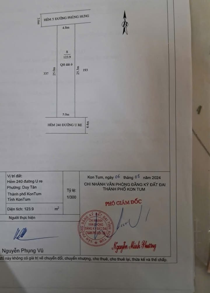 Bán lô đất 2 mặt tiền Hẻm 240 Urê, phường Duy Tân, 125m² chỉ 1.09 tỷ - Cơ hội vàng cho nhà đầu tư!