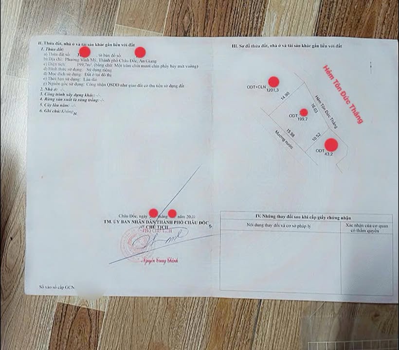 Đất nền hẻm đường Tôn Đức Thắng, phường Châu Đốc, 199,7m² - Giá tốt thương lượng!