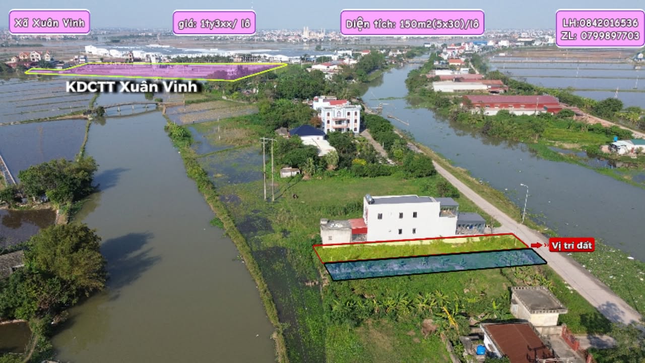 Đất mặt đê Xuân Vinh, 150m² chỉ 1.3 tỷ - Cơ hội vàng cho nhà đầu tư