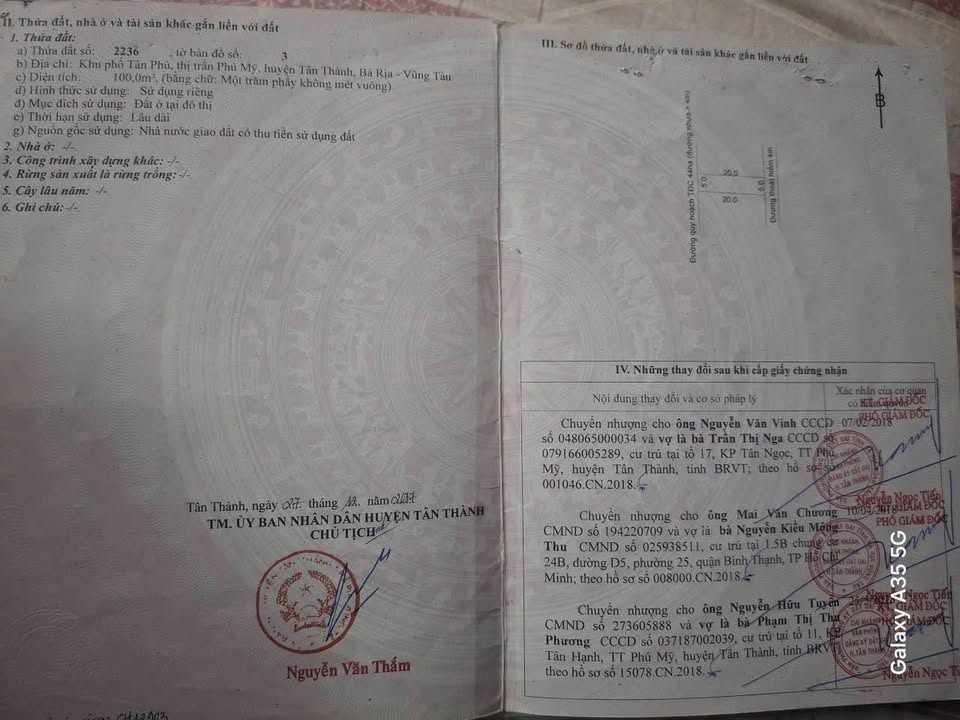 Đất nền 44ha Phú Mỹ 5x20m chỉ 2,9 tỷ - Sổ đỏ chính chủ