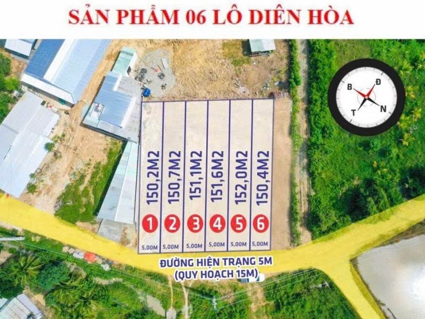 Đất nền Diên Hòa, Diên Khánh 149m² giá 760 triệu - Đầu tư sinh lời ngay KCN!