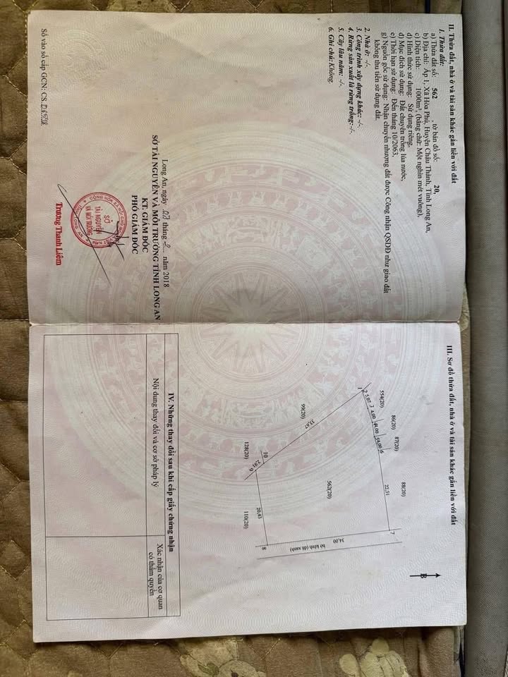 Đất lúa 1000m² tại Ấp 1, Hòa Phú, Củ Chi - Giá chỉ 1.35 tỷ!