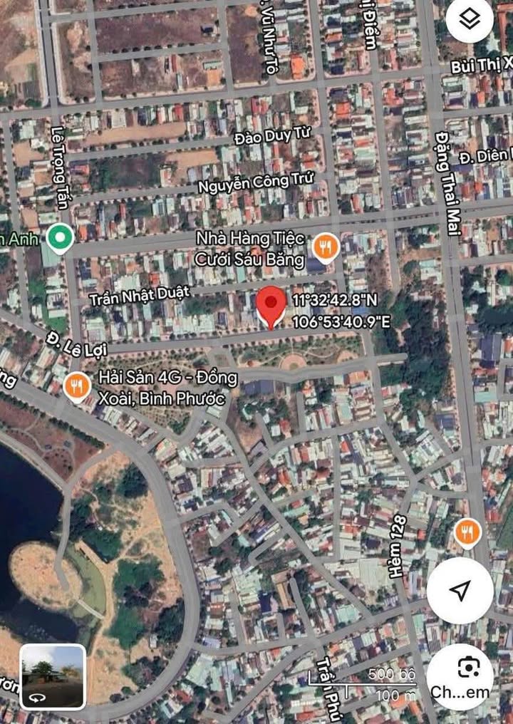 Đất nền đường Lê Lợi, Đồng Xoài 125m² giá 2 tỷ - Đối diện công viên Xoài!