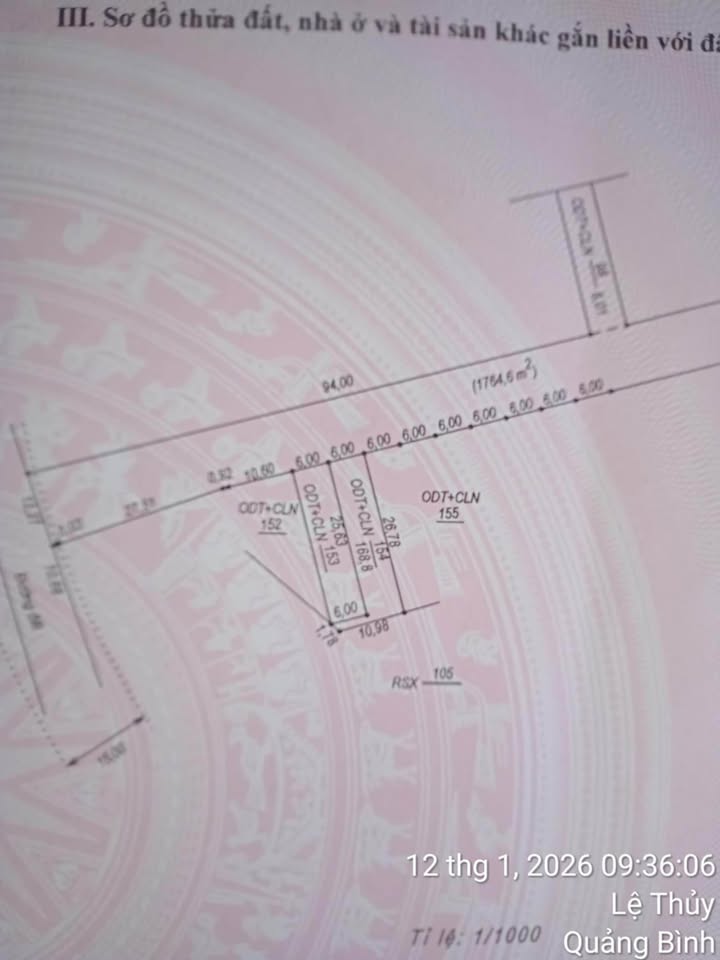 Đất nền Bắc Nghĩa, Đồng Hới 714.78m² giá 500 triệu - Đường rộng, vị trí đẹp!