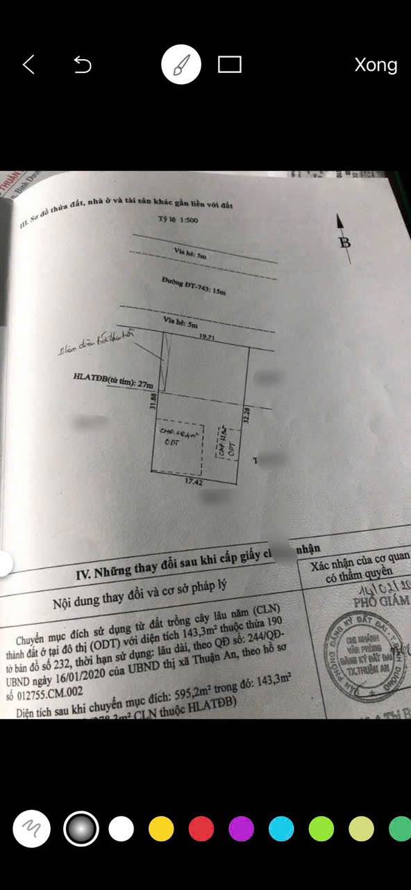 Đất mặt tiền đường ĐT743, P. Bình Chuẩn, TP. Thuận An 572m² giá 18 tỷ - Đầu tư sinh lời cao!