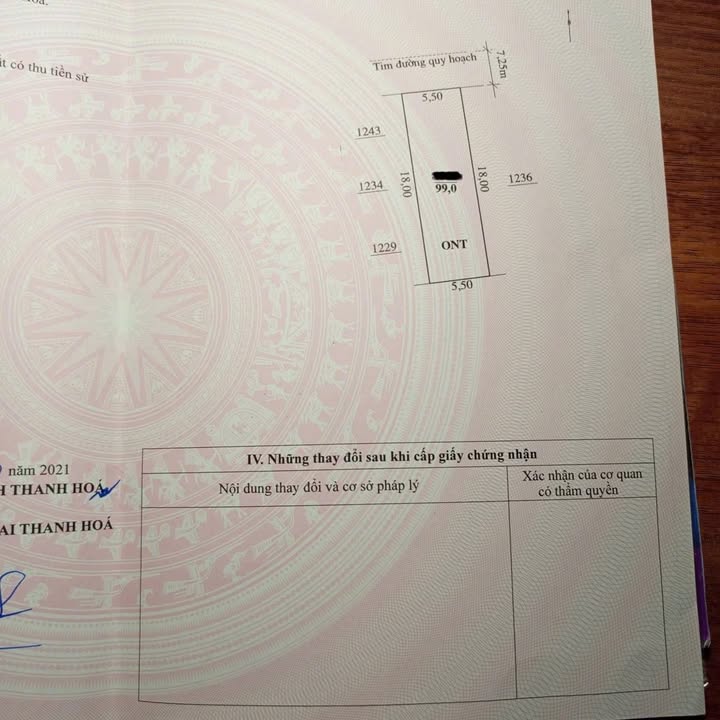 Đất nền 99m² đường quy hoạch 12,5m - Sổ đỏ chính chủ tại Thiệu Vân, Thanh Hóa chỉ 1.15 tỷ!