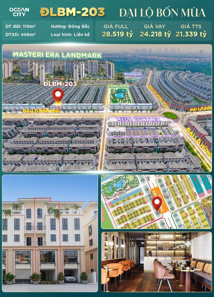 Shophouse Vinhomes Ocean Park 3 110m² giá 21.34 tỷ - Kinh doanh thuận lợi tại trung tâm!