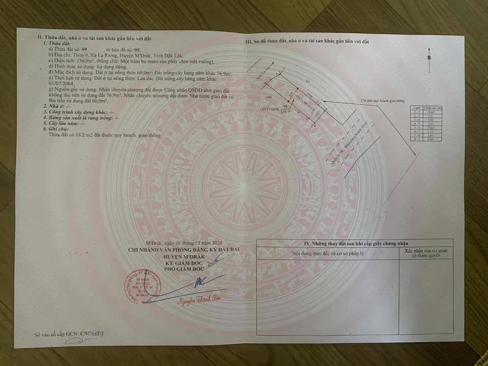 Đất thổ cư 132m² thôn 17, QL 19C giá 850 triệu - Sổ đỏ chính chủ!